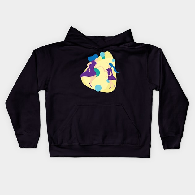 Mom dancing with daughter abstract Kids Hoodie by holidaystore